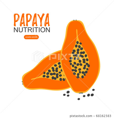 Papaya nutrition poster template concept design Papaya nutrition poster template concept design 68162383