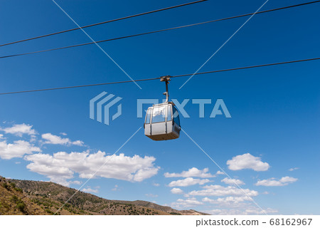 cableway against the sky, transport at height and 68162967