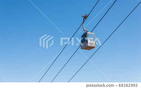 cableway against the sky, transport at height and 68162993