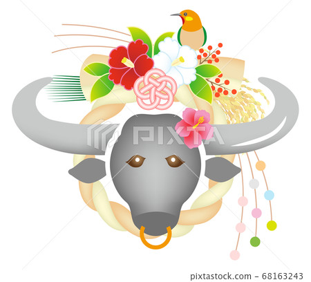 Beef ox New Year decoration Shime decoration Beef ox New Year decoration Shime decoration 68163243