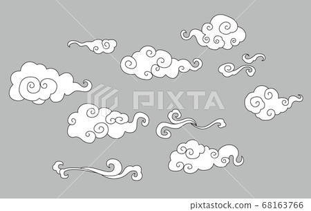 日式雲插畫素材 68163766