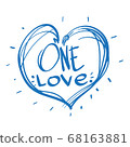 Heart sketch of the logo. Element for infographics in the hand drawing style. 68163881