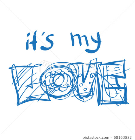 Caption: This is my love. Element for infographics in the hand drawing style. 68163882