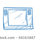 Black graphic tablet outline. The elements for infographics with a hand-drawing style. 68163887
