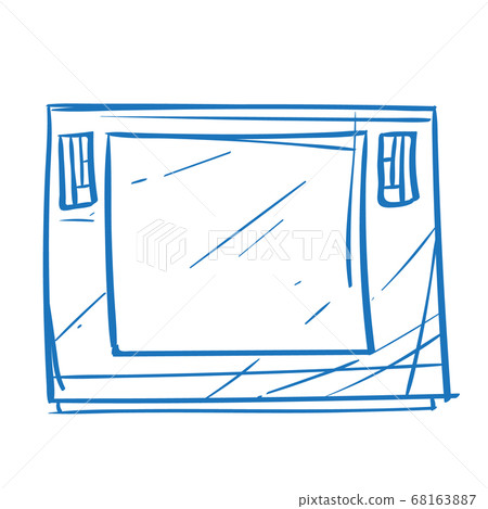 Black graphic tablet outline. The elements for infographics with a hand-drawing style. Black graphic tablet outline. The elements for infographics with a hand-drawing style. 68163887
