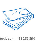 Open box sketch. The elements for infographics with a hand-drawing style. 68163890