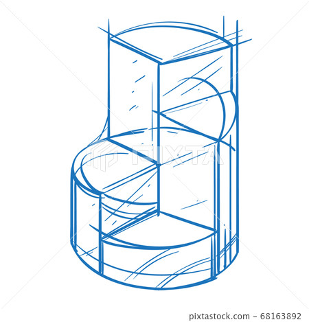 Comparison chart in the form of a divided cylinder. Element for infographics in the hand drawing style. Comparison chart in the form of a divided cylinder. Element for infographics in the hand drawing style. 68163892