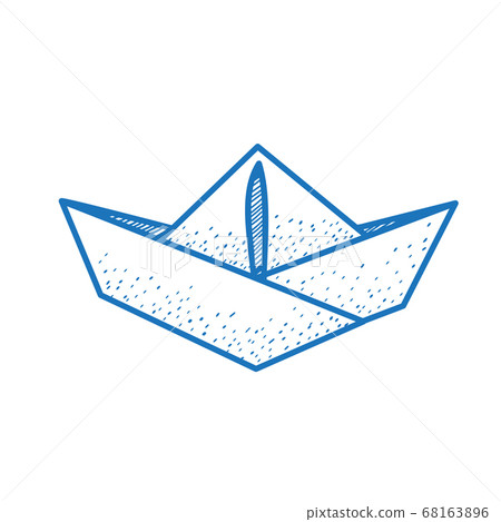 Paper boat sketch. Paper boat sketch. 68163896