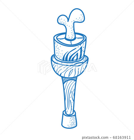 The wooden leg of a pirate. An ancient prosthesis. The elements for infographics with a hand-drawing style. 68163911