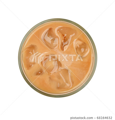 Glass of coffee with milk and ice Glass of coffee with milk and ice 68164632