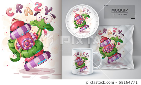 Crazy snake - poster and merchandising. Crazy snake - poster and merchandising. 68164771