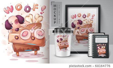 Dog on the dresser - poster and merchandising. Dog on the dresser - poster and merchandising. 68164776