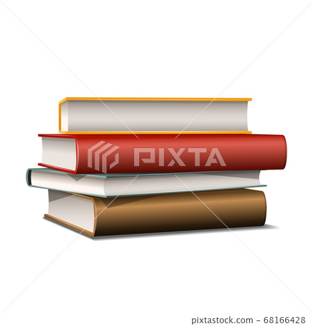Stack of colorful books. Books various colors isolated on white Stack of colorful books. Books various colors isolated on white 68166428