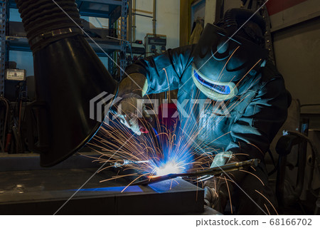 Industrial steel welder in factory technical, The 68166702