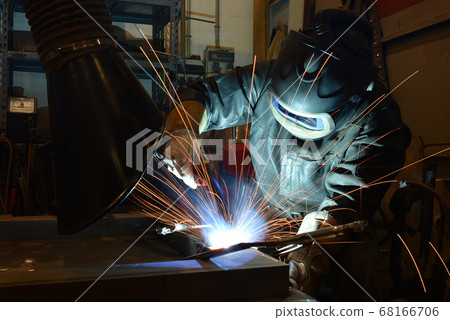 Industrial steel welder in factory technical, The Industrial steel welder in factory technical, The 68166706