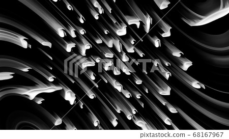 Many abstract comets fall at high speed, 3d rendering. Virtual asteroid rain, computer generated background 68167967