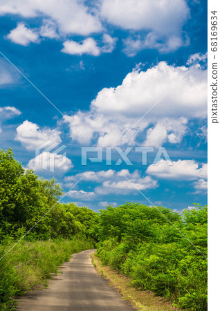 Road of Yodogawa riverbed Road of Yodogawa riverbed 68169634