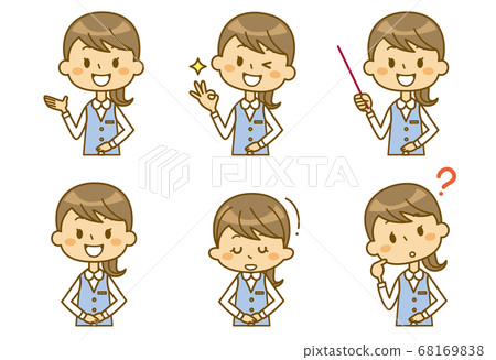 Clerk guide cute woman 68169838