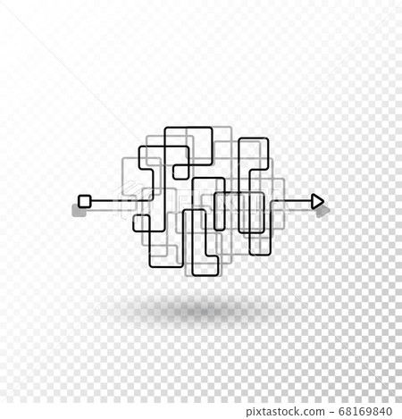 Messy lines. Complicated clew way with transparent 68169840