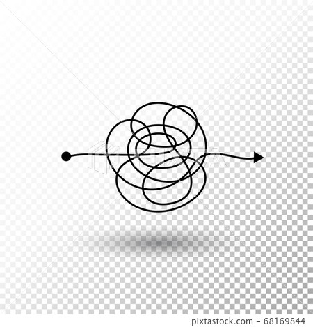 Messy line complicated clew way with transparent 68169844