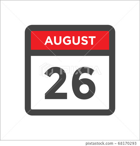 August 26 calendar icon with day of month August 26 calendar icon with day of month 68170293