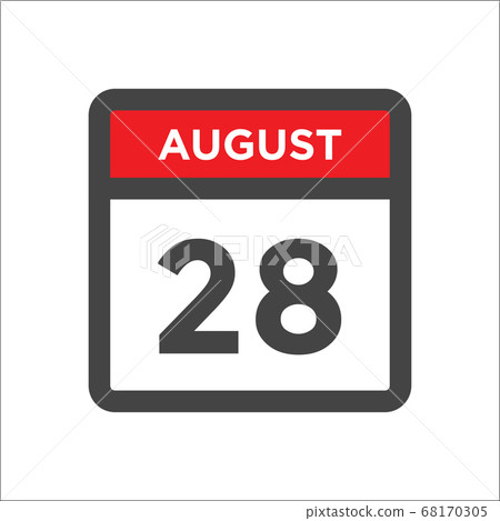 August 28 calendar icon with day of month August 28 calendar icon with day of month 68170305