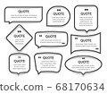 Quote frames textboxes Blank template with print information design quotes. 68170634