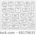 Quote frames textboxes Blank template with print information design quotes. 68170635