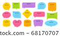 Quote colorful frames textboxes Blank template with print information design quotes. 68170707