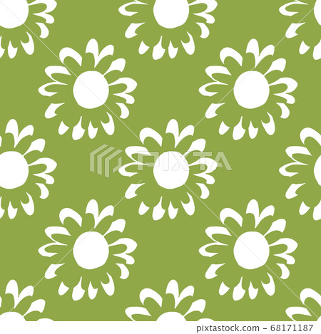 Hand drawn geometric flowers wallpaper. Seamless Hand drawn geometric flowers wallpaper. Seamless 68171187