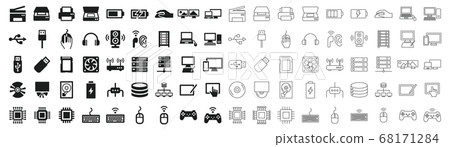 PC peripherals icon set 68171284