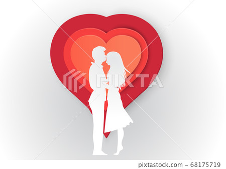 Happy Valentines Day illustration. Romantic on... - Stock Illustration ...