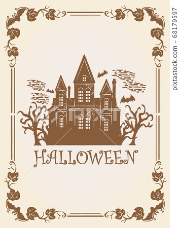 Halloween, vintage style frame material. Vector illustration. Halloween, vintage style frame material. Vector illustration. 68179597
