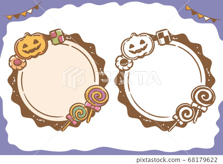 Halloween, cute label design material. Vector illustration. 68179622