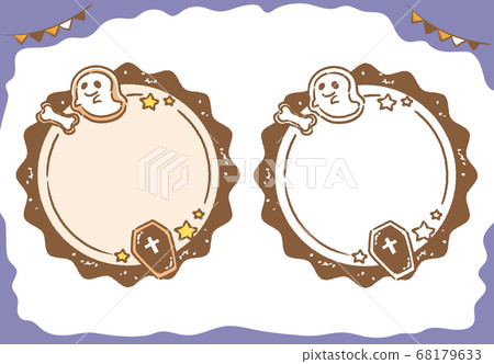 Halloween, cute label design material. Vector illustration. 68179633