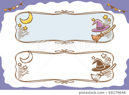 Halloween, cute frame design material. Vector illustration. 68179646