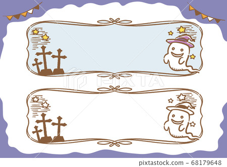 Halloween, cute frame design material. Vector illustration. 68179648