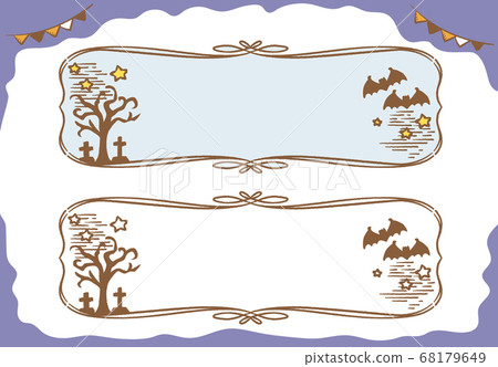 Halloween, cute frame design material. Vector illustration. 68179649