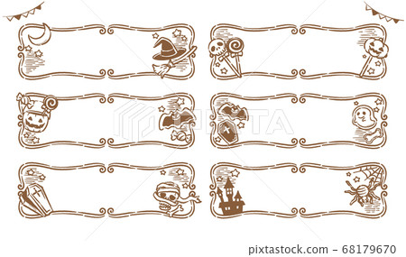 Halloween, cute frame design material set. Vector illustration. Halloween, cute frame design material set. Vector illustration. 68179670