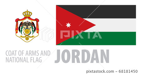Vector set of the coat of arms and national flag of Jordan Vector set of the coat of arms and national flag of Jordan 68181450