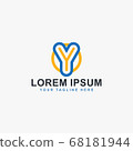 Letter Y logo design vector. Monogram Y type logo.  68181944