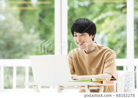 Telework young men Telework young men 68182278