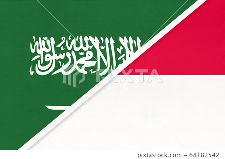 Saudi Arabia and Monaco, symbol of national flags Saudi Arabia and Monaco, symbol of national flags 68182542