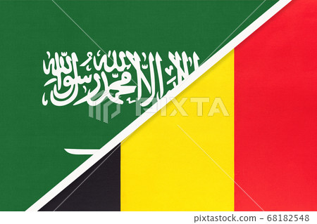 Saudi Arabia and Belgium, symbol of national flags Saudi Arabia and Belgium, symbol of national flags 68182548