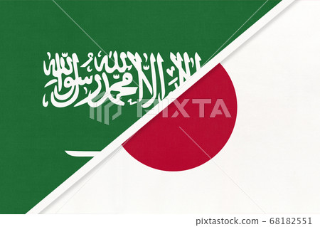 Saudi Arabia and Japan, symbol of national flags 68182551