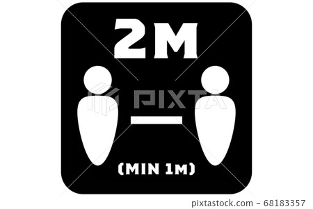 Simple icon illustration of social distance 68183357