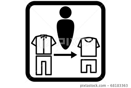 Simple icon illustration of changing clothes 68183363