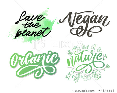 Organic brush lettering. Hand drawn word organic 68185351