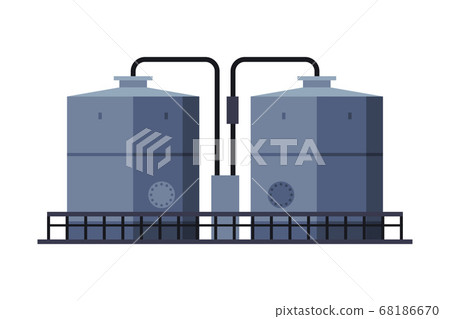 Oil Tank Cylinder, Storage Reservoir, Gasoline and Petroleum Production Industry Flat Style Vector Illustration on White Background Oil Tank Cylinder, Storage Reservoir, Gasoline and Petroleum Production Industry Flat Style Vector Illustration on White Background 68186670