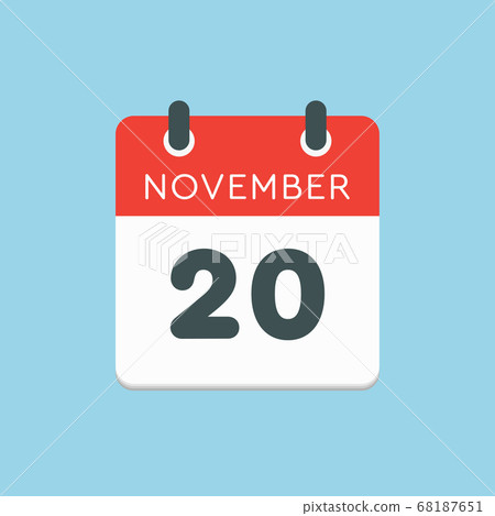 Calendar icon day 20 November, template icon day 68187651